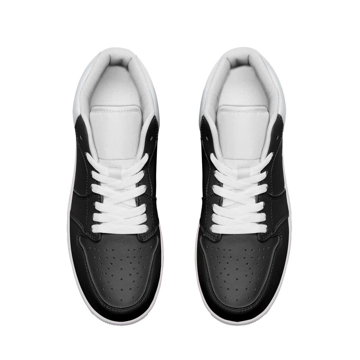 Black Sneakers Unisex Low Top Leather Black Sneakers
