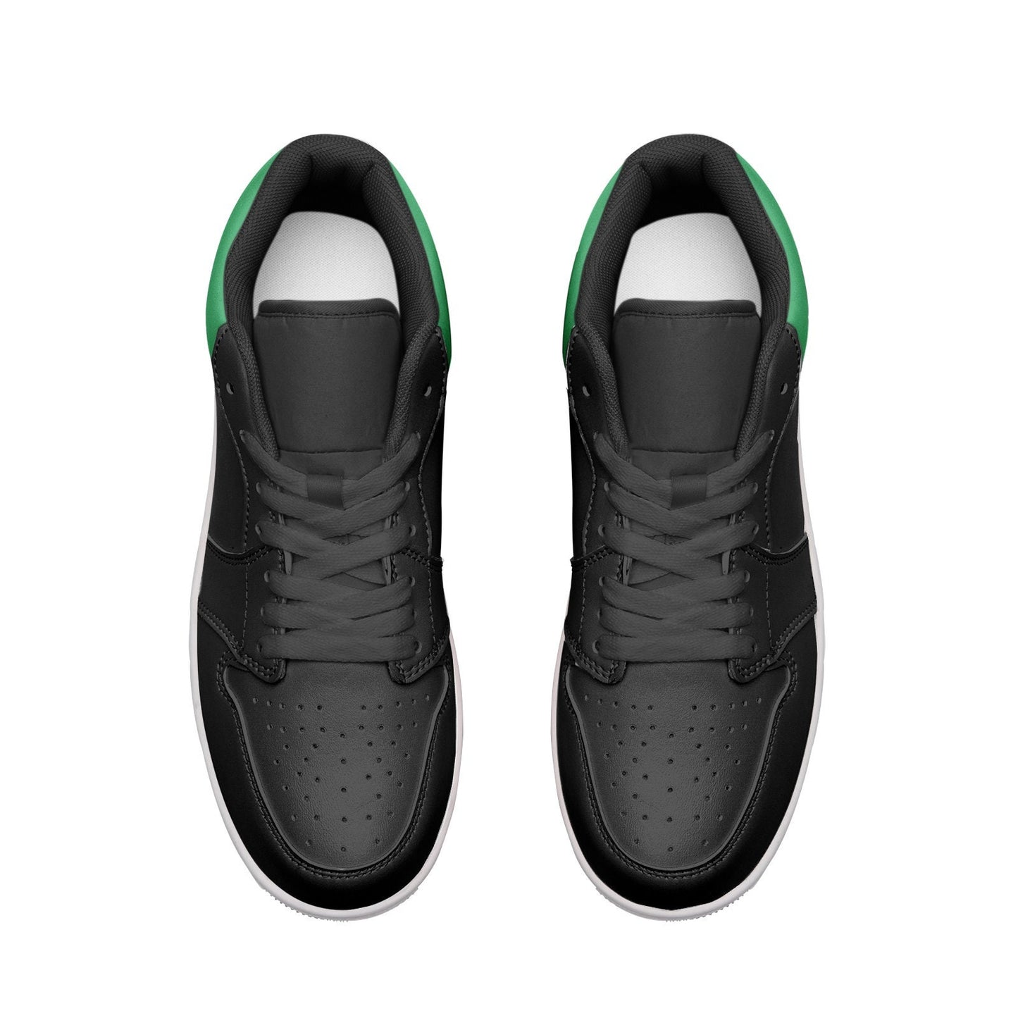 Green Shoes Unisex Low Top Leather Green Sneakers