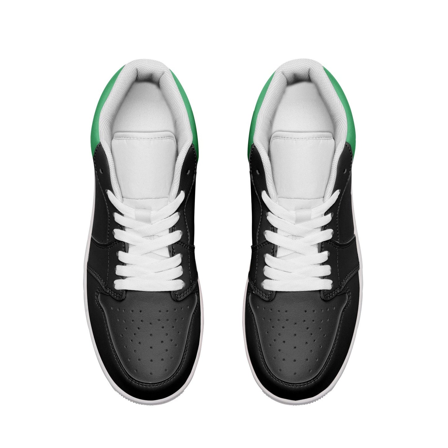 Green Shoes Unisex Low Top Leather Green Sneakers
