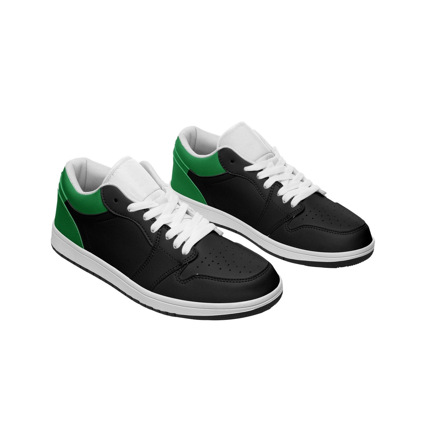 Green Shoes Unisex Low Top Leather Green Sneakers