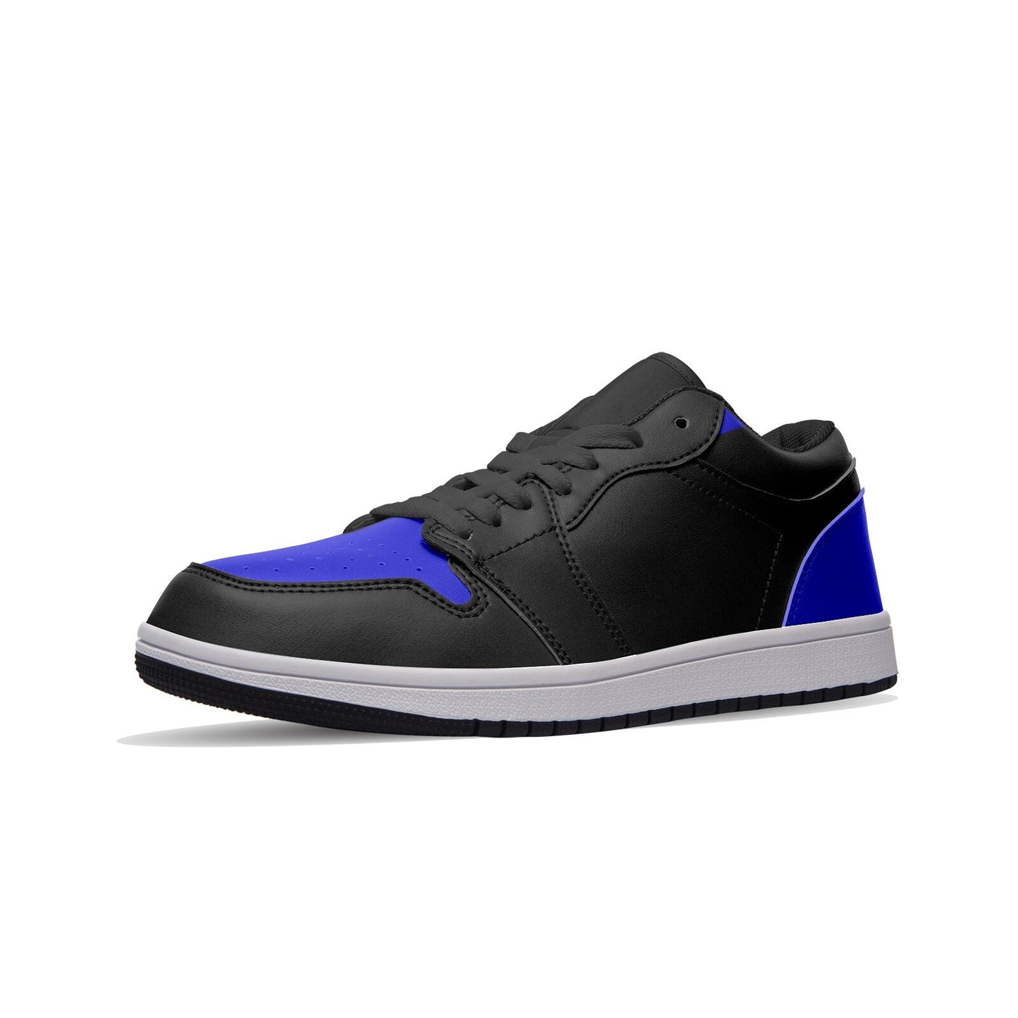 Black and Blue Sneakers Unisex Low Top Leather Sneakers