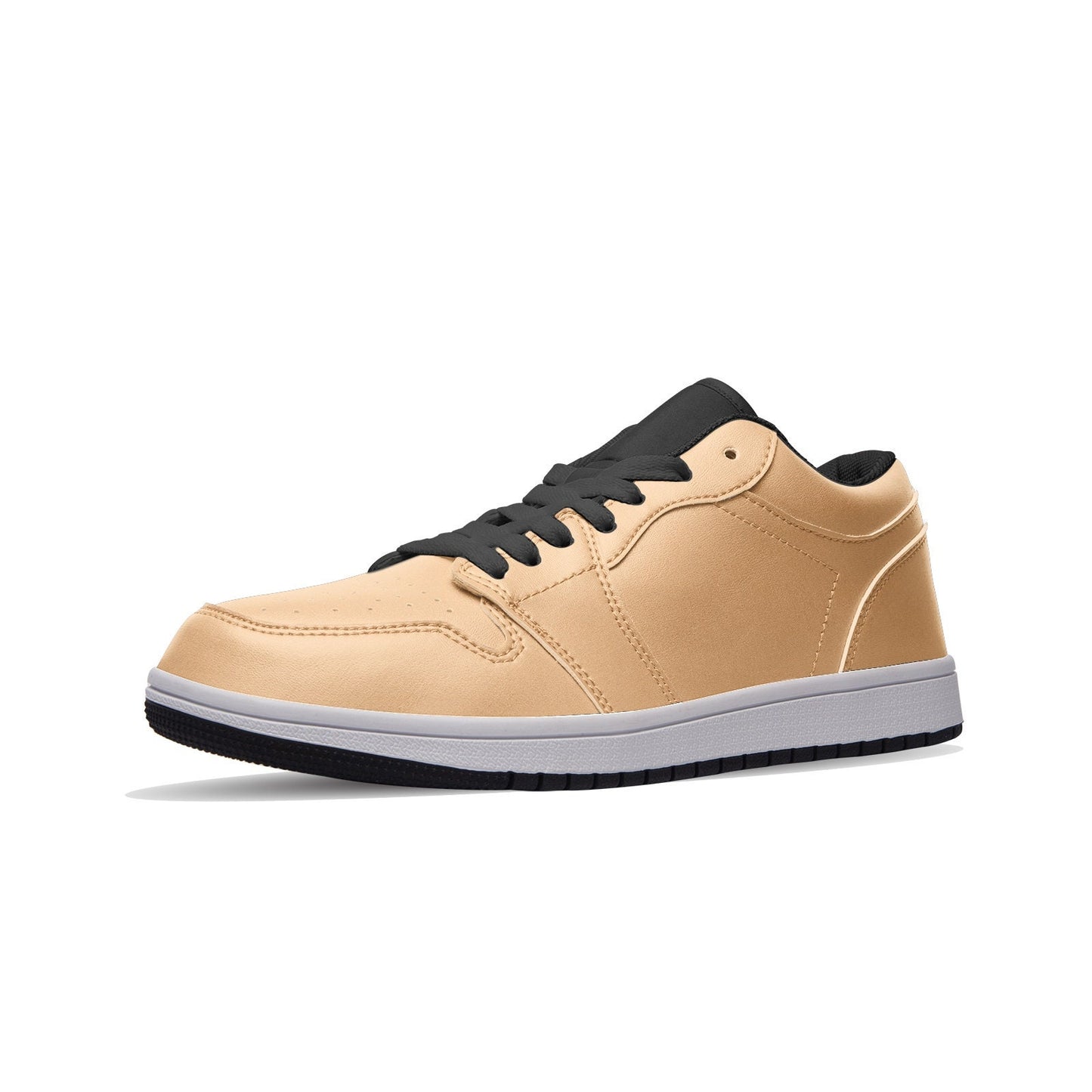 Unisex Low Top Leather Light Brown and Tan Sneakers
