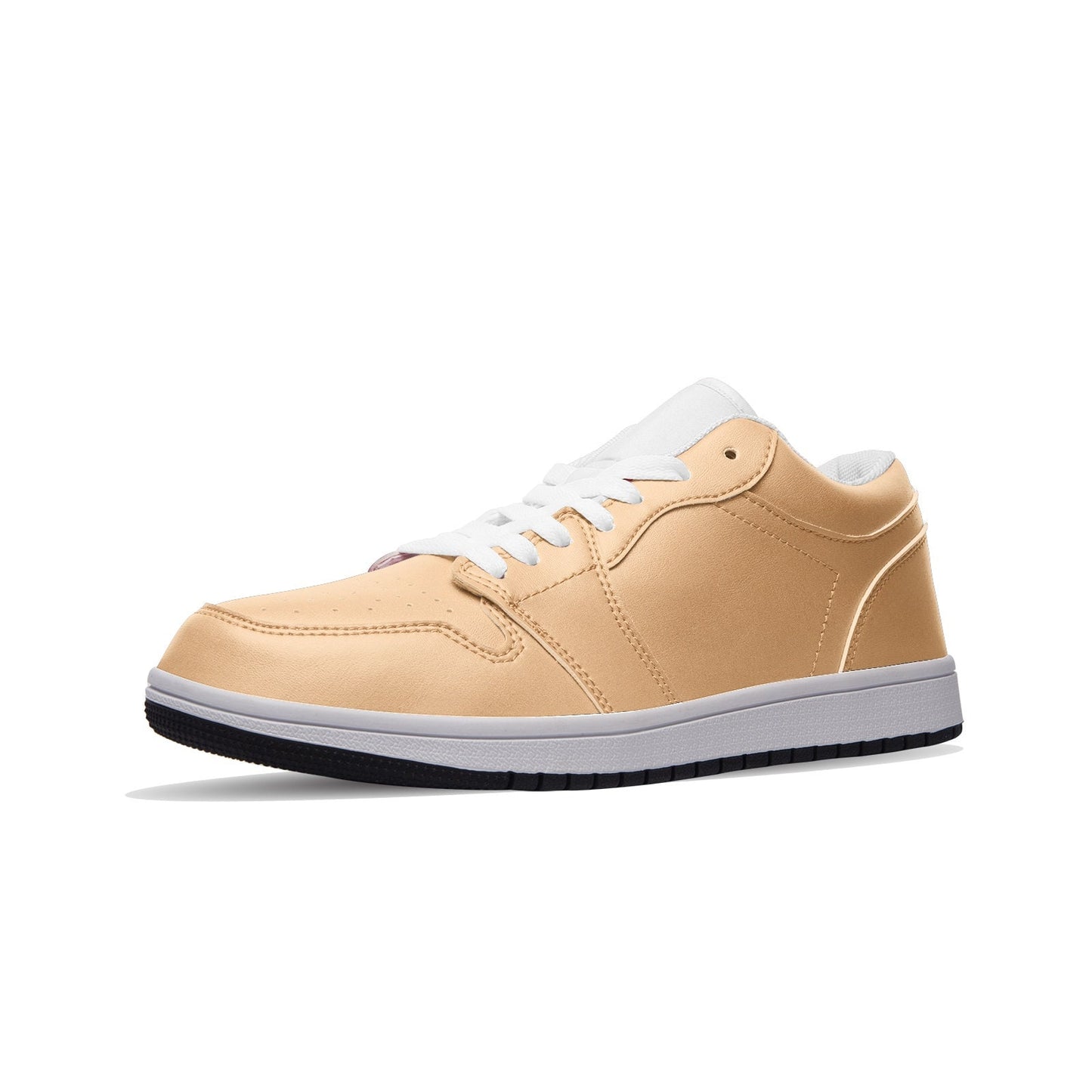 Unisex Low Top Leather Light Brown and Tan Sneakers