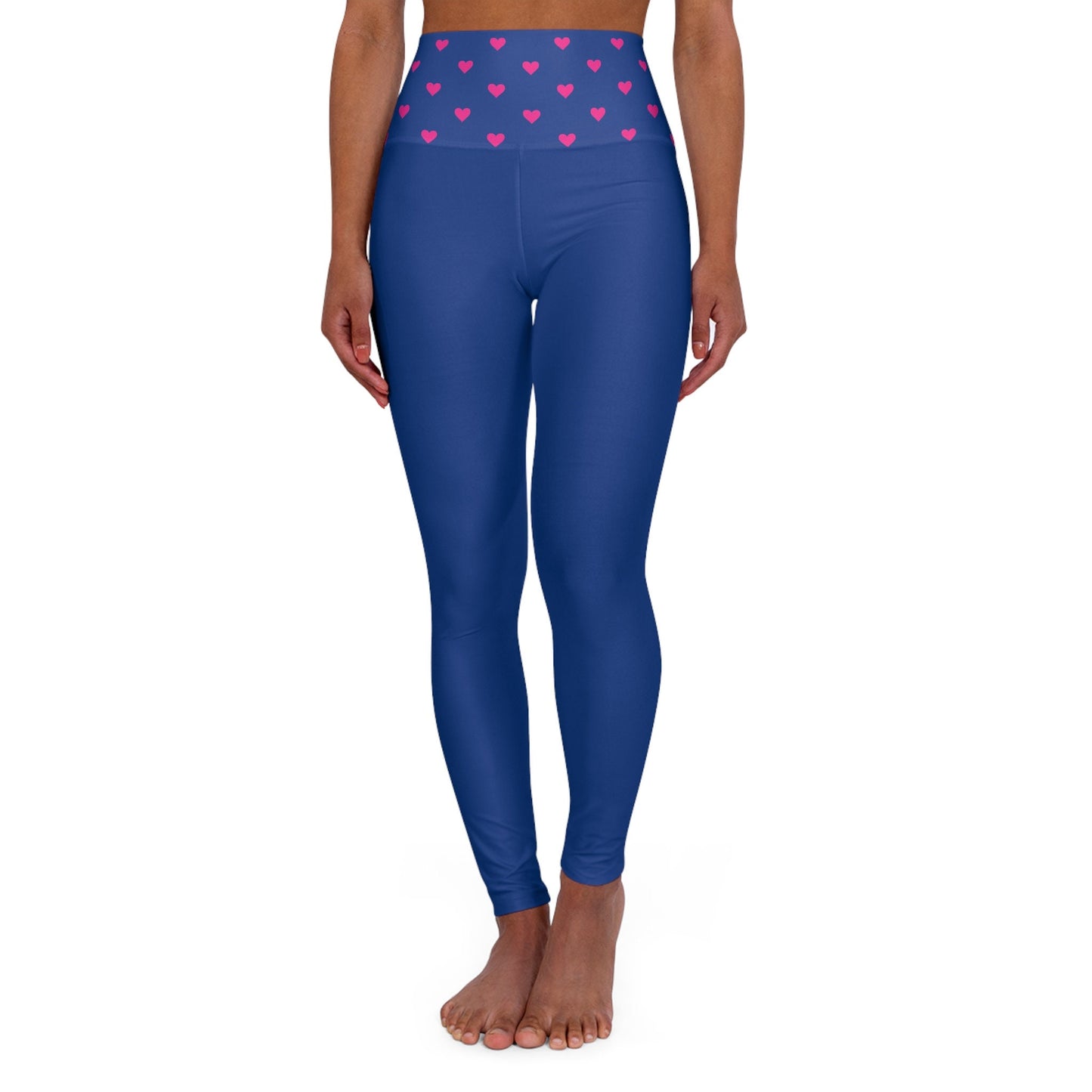 High Waisted Blue Yoga Leggings Skinny Fit Blue Leggings