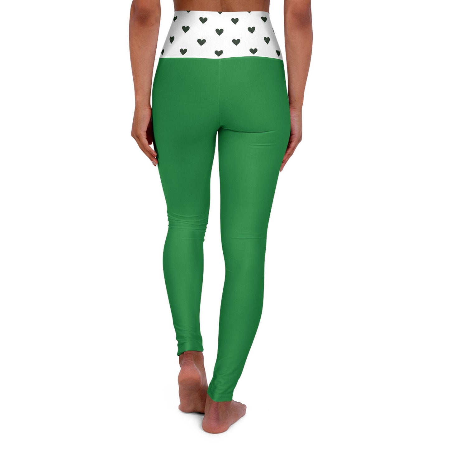 High Waisted Green Yoga Leggings Skinny Fit