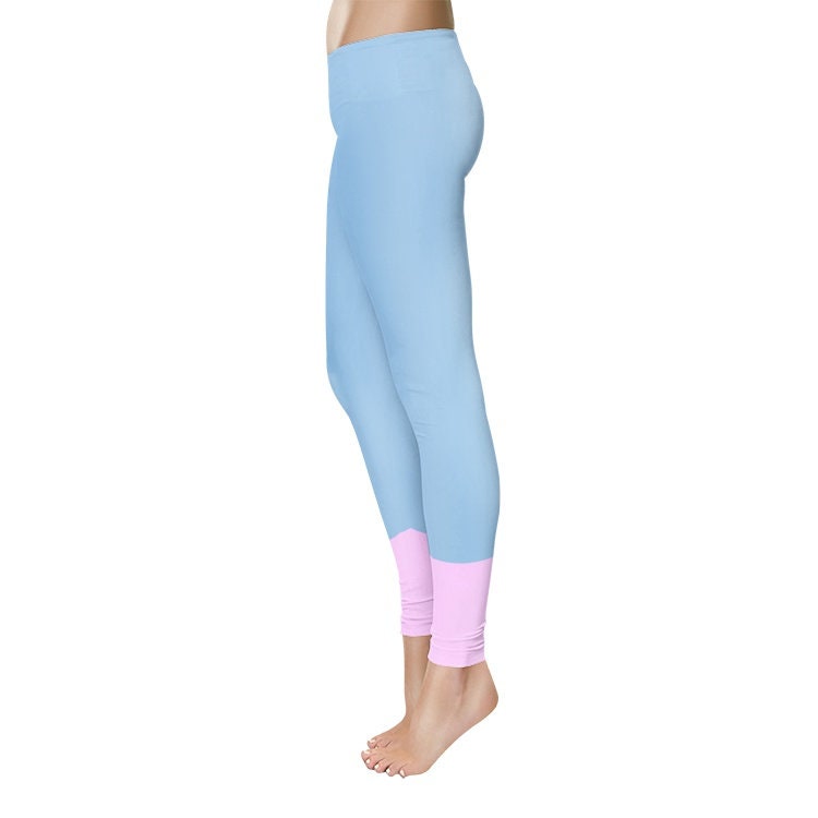 Light Blue Leggings Women's Temp Control Cotton Leggings