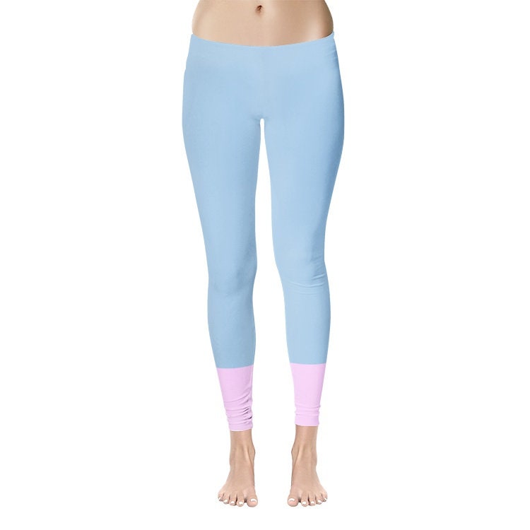 Light Blue Leggings Women's Temp Control Cotton Leggings