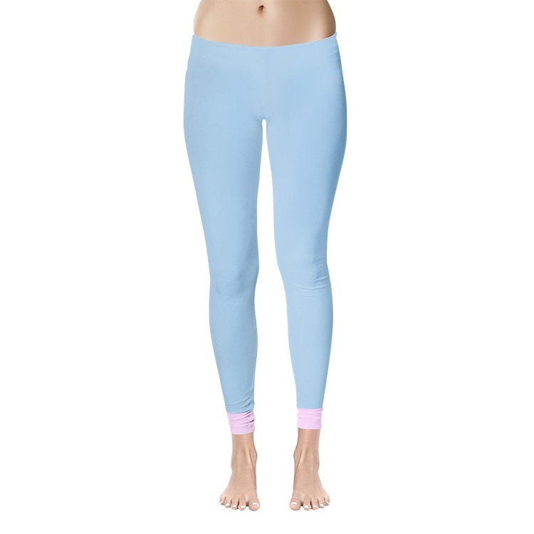 Light Blue Leggings Women's Temp Control Cotton Leggings