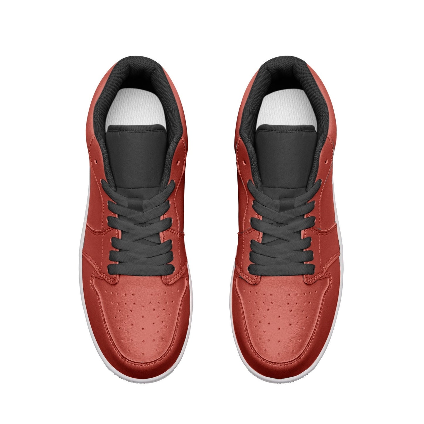 Unisex Low Top Leather Orange Sneakers