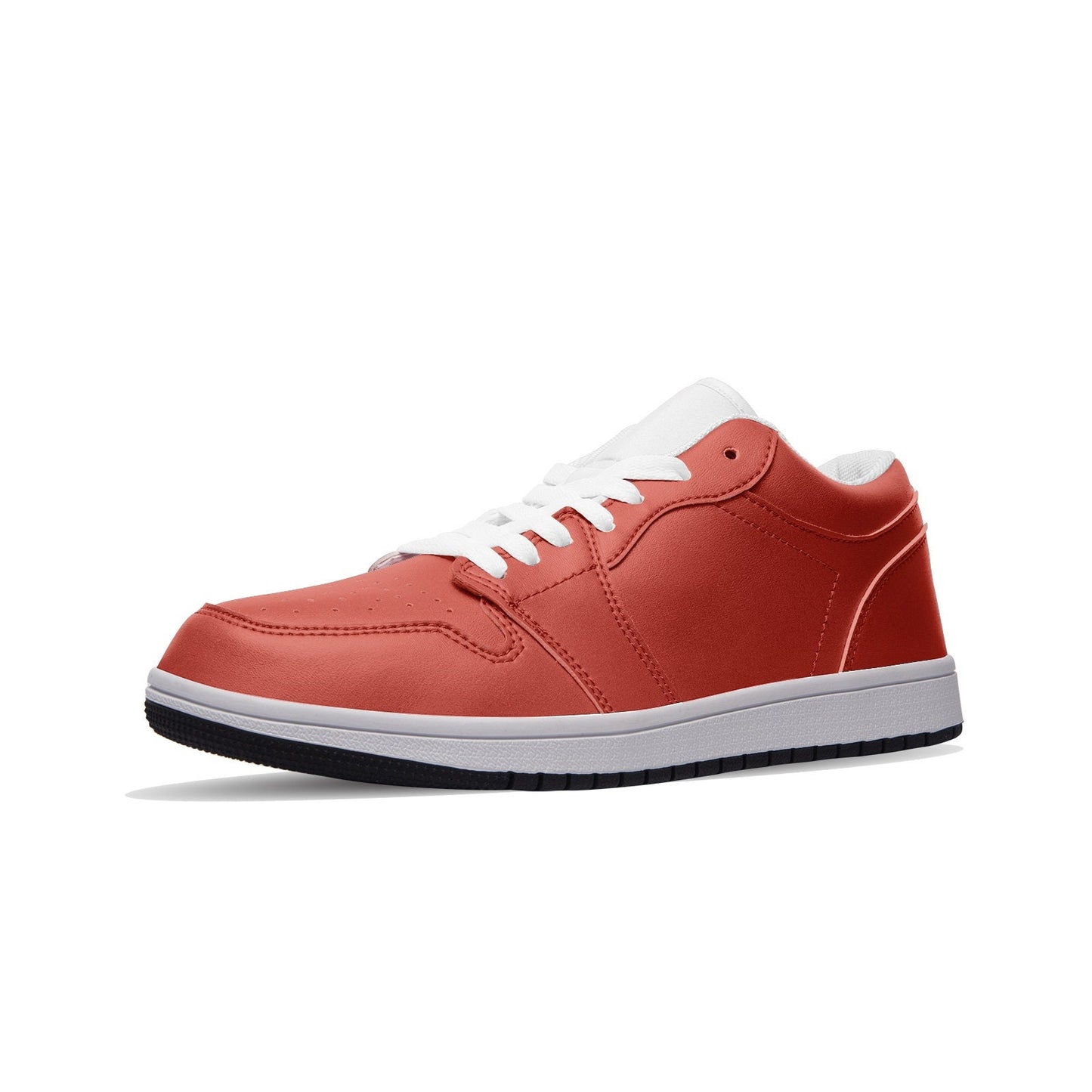 Unisex Low Top Leather Orange Sneakers