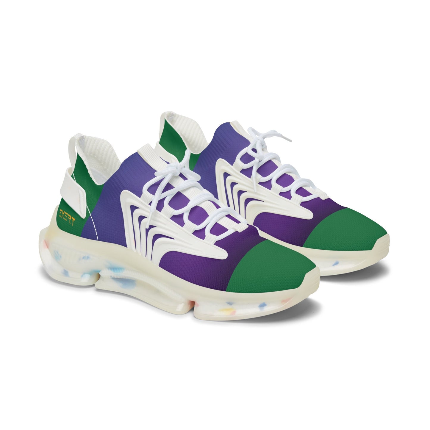 Women's Purple and Green Mesh Sneakers