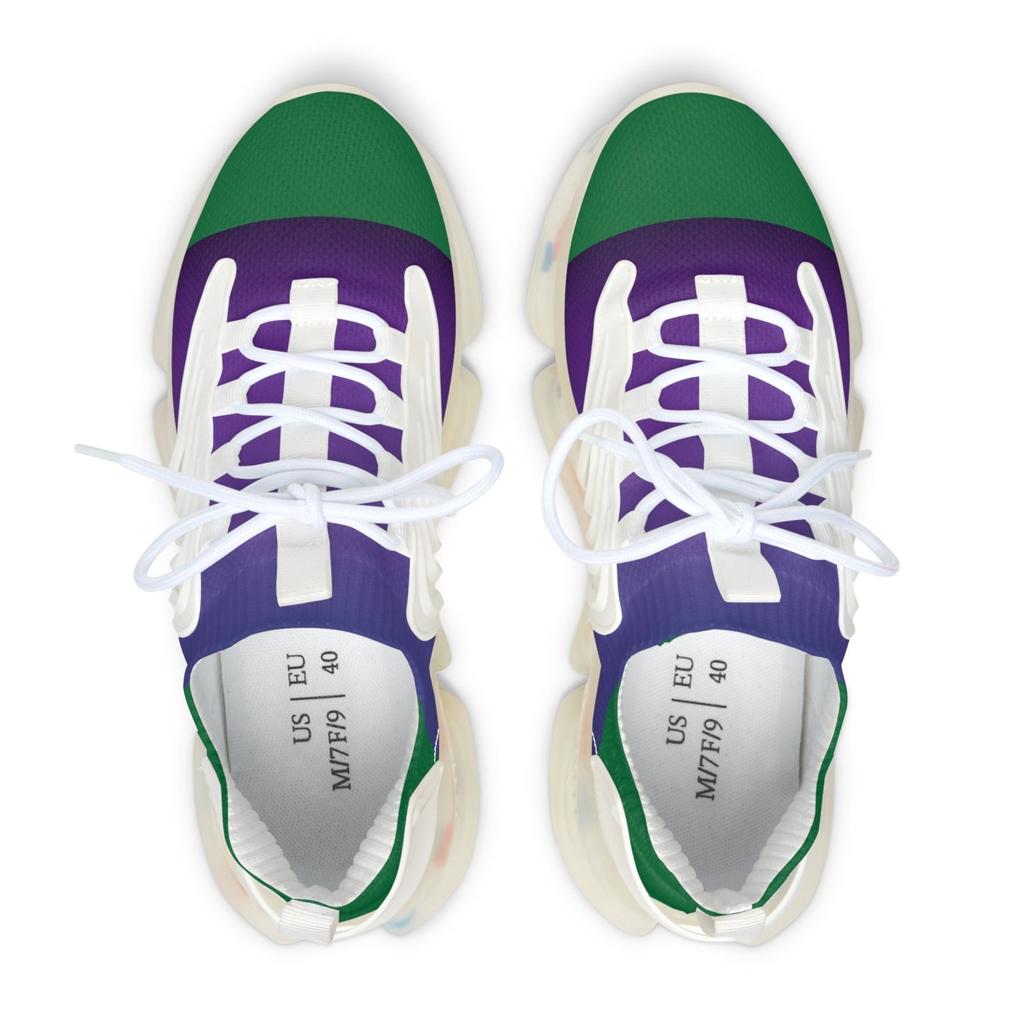 Women's Purple and Green Mesh Sneakers