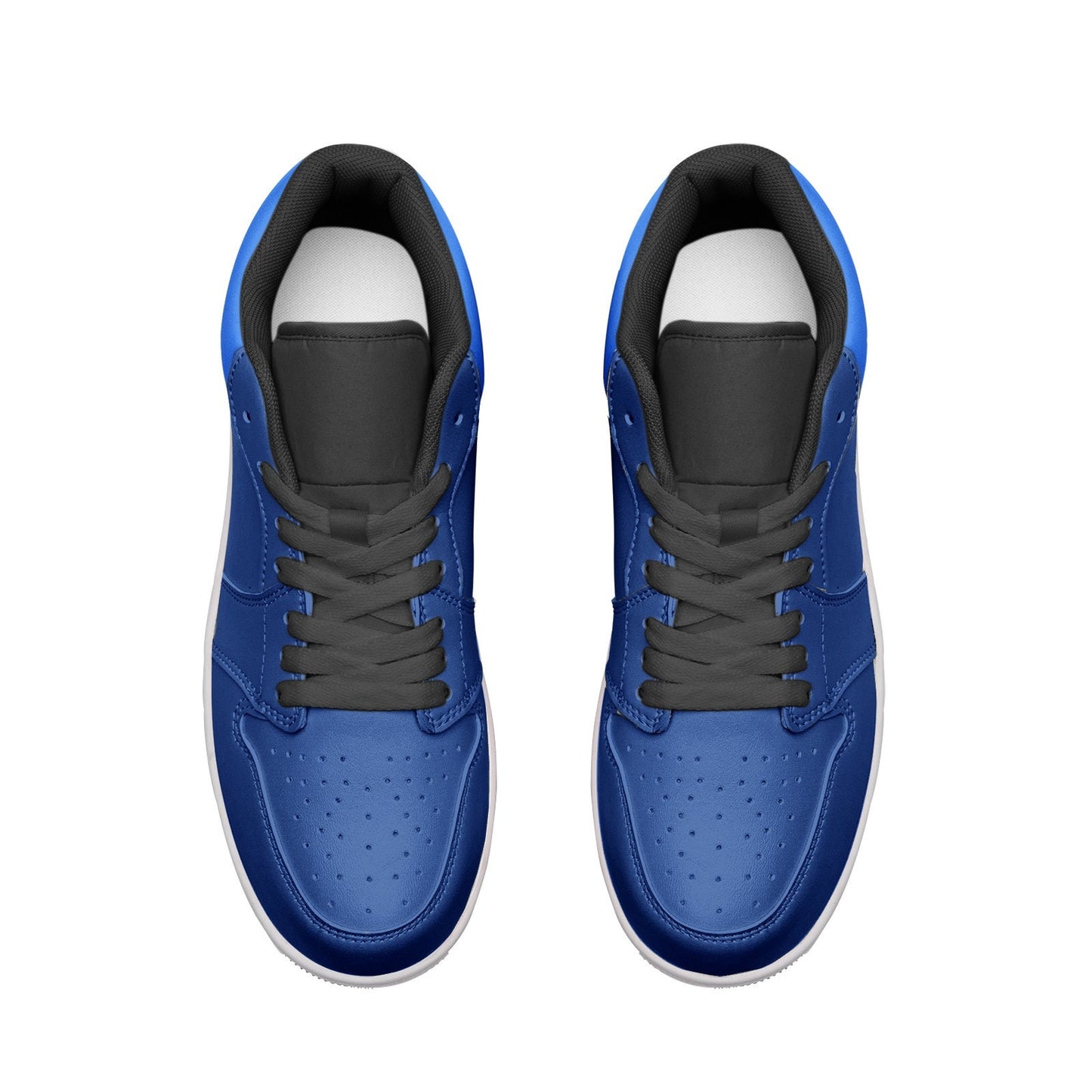 Blue Sneakers Unisex Low Top Leather Shoes