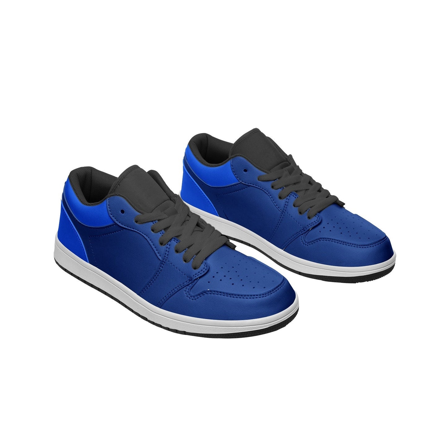 Blue Sneakers Unisex Low Top Leather Shoes