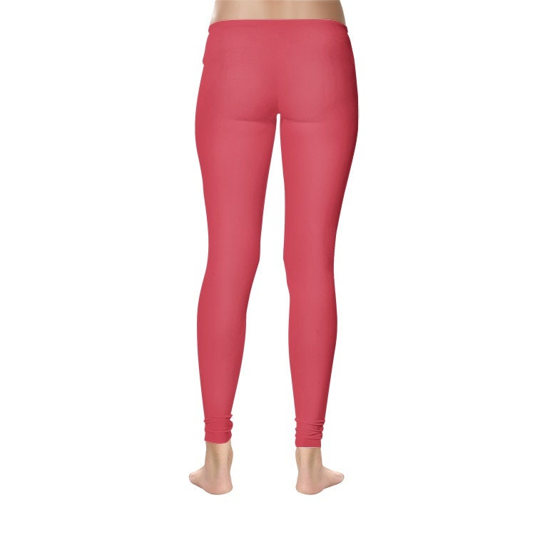 Red Yoga Leggings Women's Temp Control Cotton Leggings
