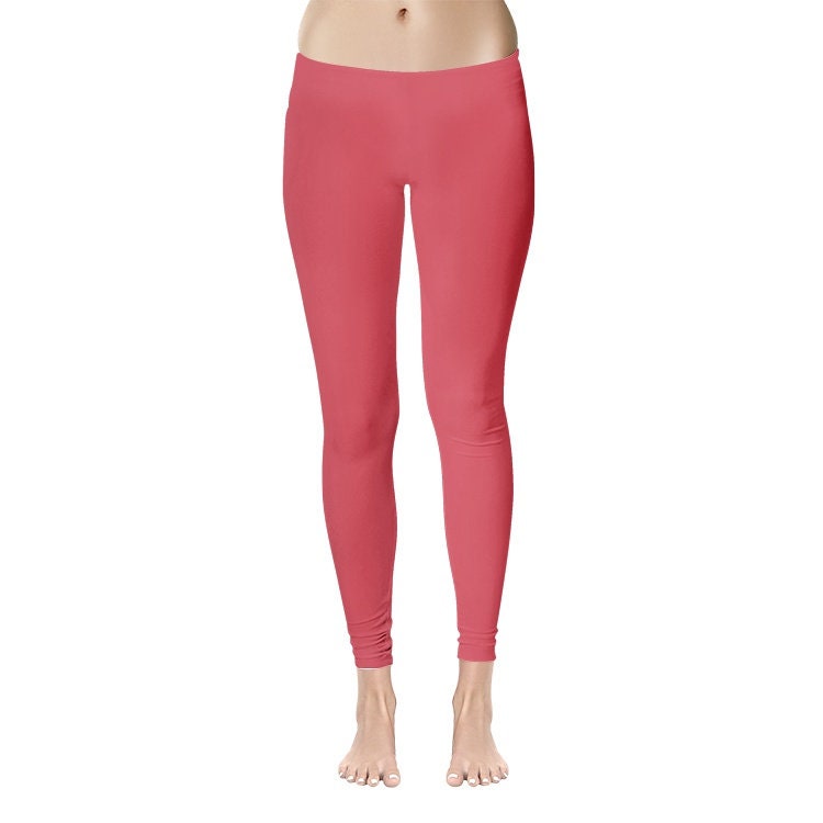 Red Yoga Leggings Women's Temp Control Cotton Leggings