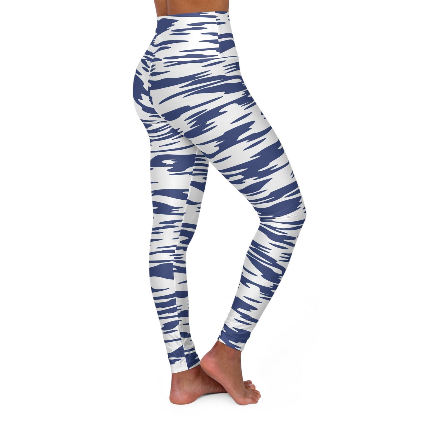High Waisted Blue Yoga Leggings Skinny Fit Size Up
