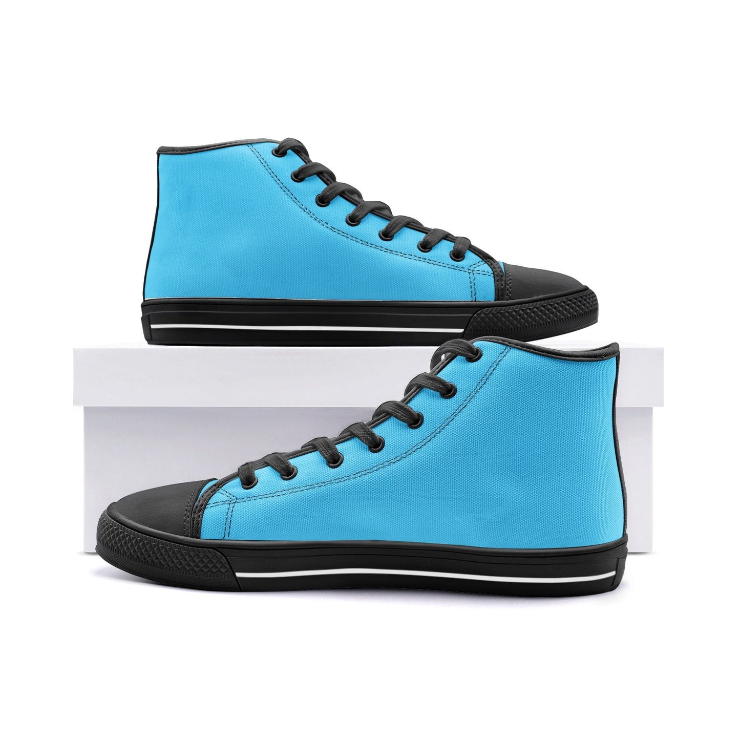 Unisex Blue High Top Canvas Shoes
