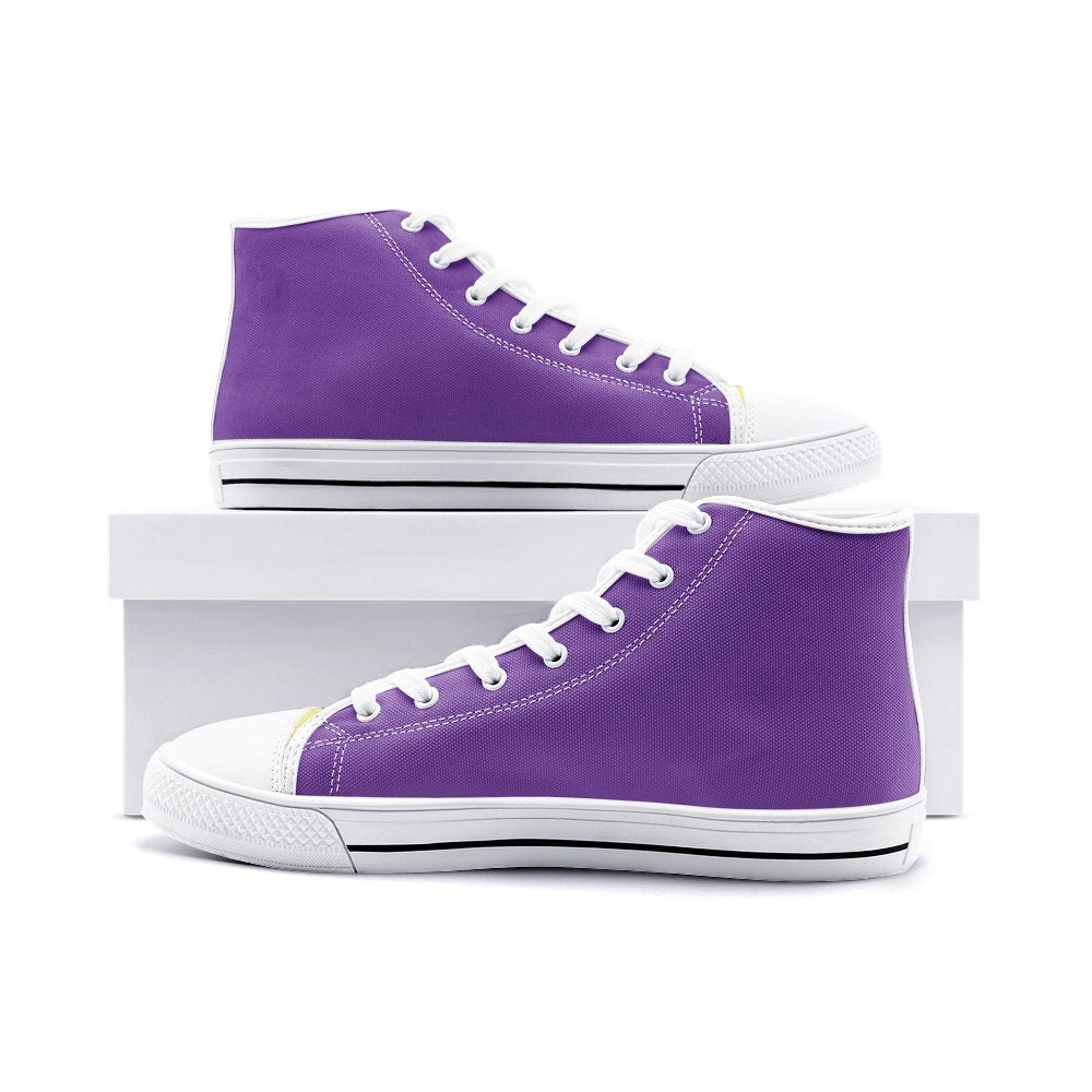Purple and Gold Unisex High Top Canvas Shoes