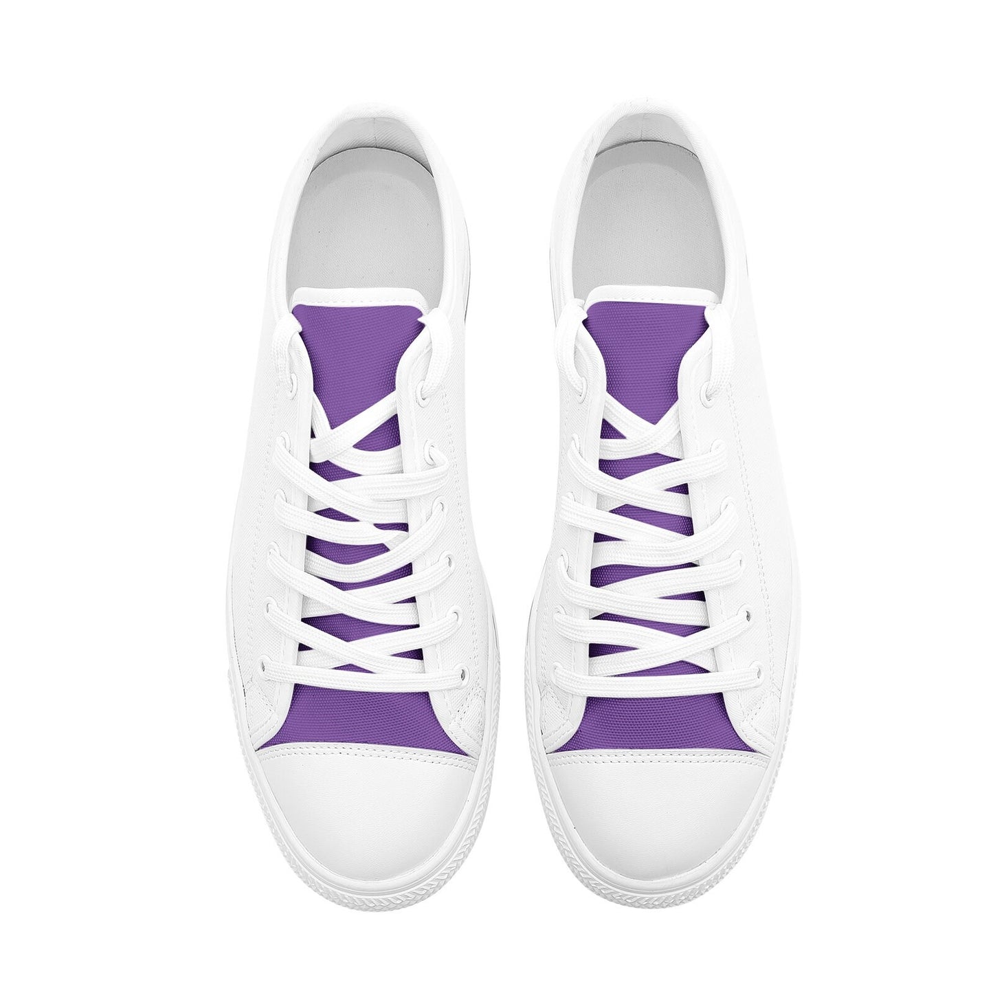Unisex Low Top Canvas Purple and White Shoes