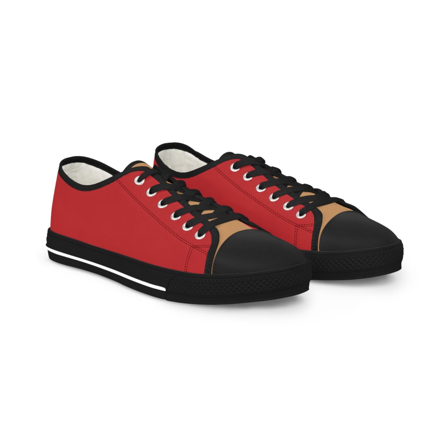 Men's Low Top Red and Gold Sneakers
