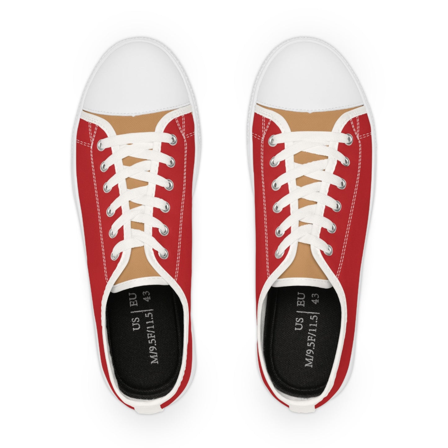 Men's Low Top Red and Gold Sneakers