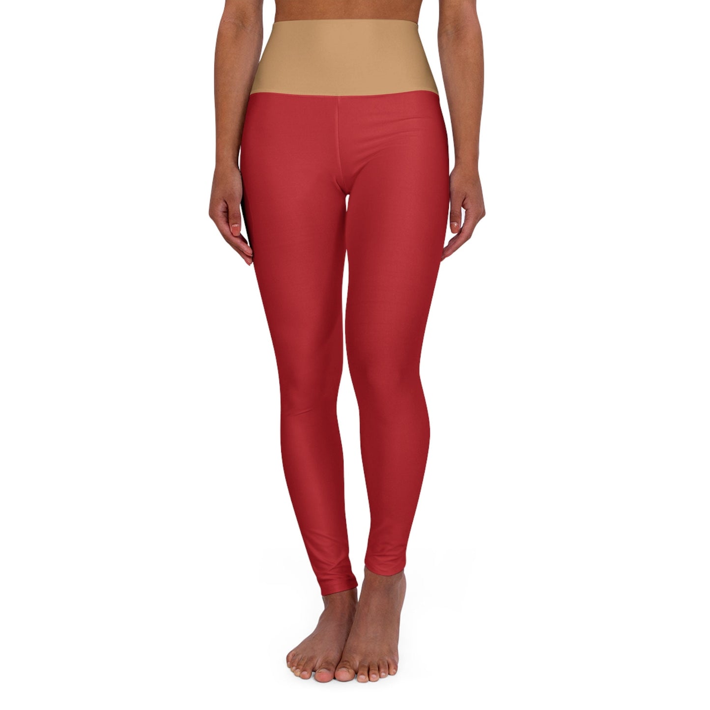 High Waisted Red Yoga Leggings Size Up