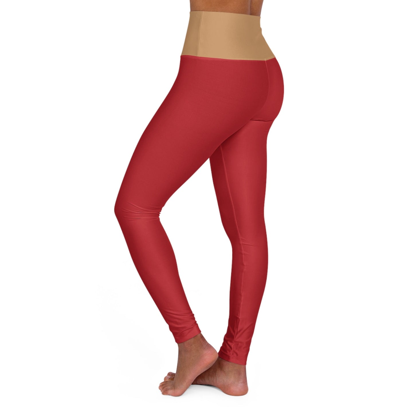 High Waisted Red Yoga Leggings Size Up