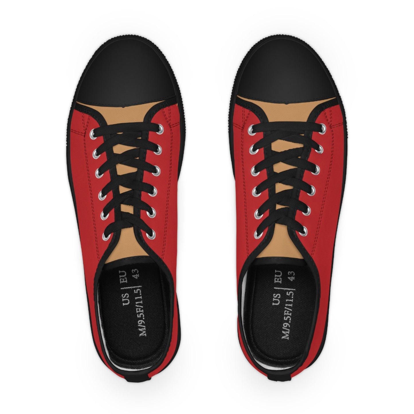 Men's Low Top Red and Gold Sneakers