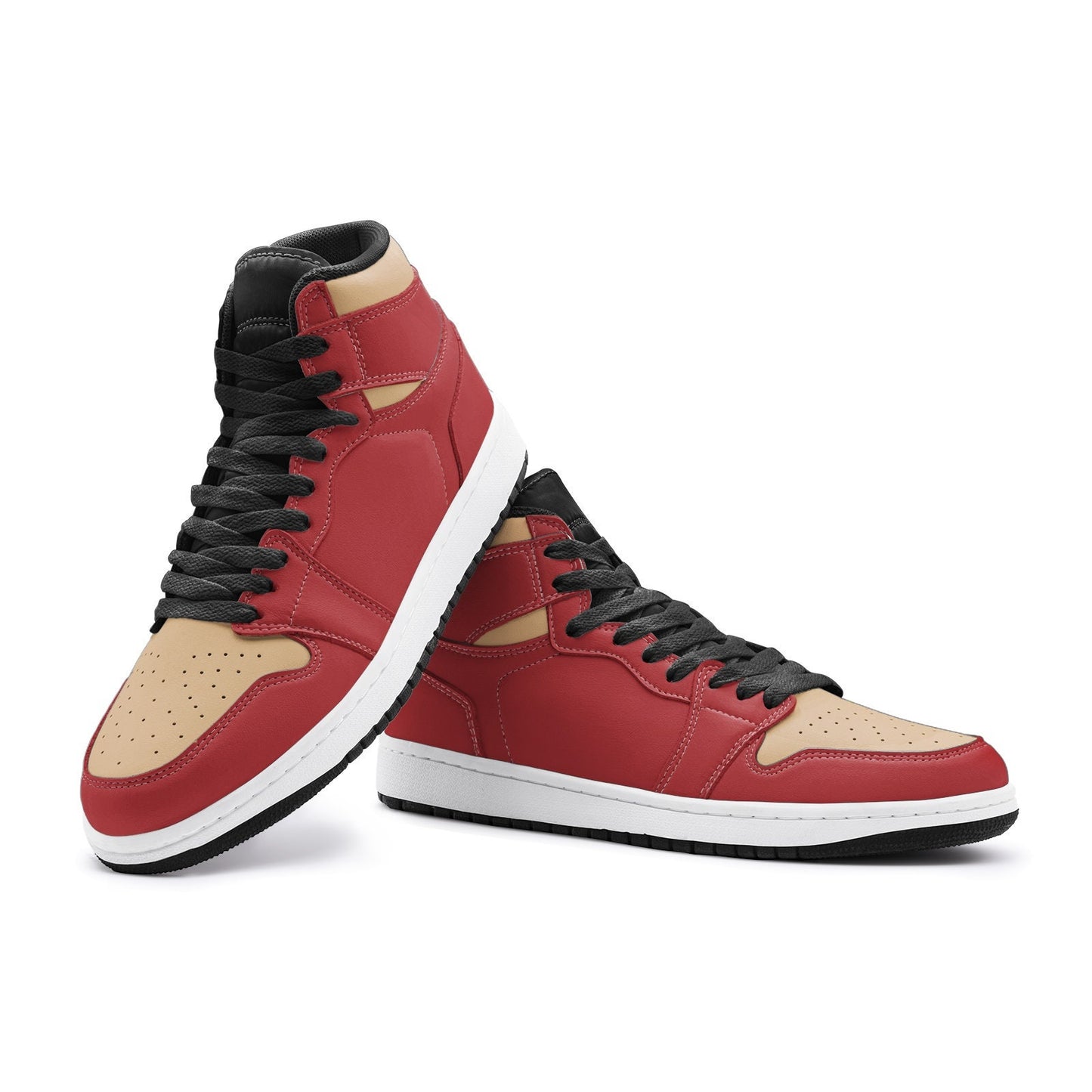 Red and Gold High Tops Unisex Red High top Sneakers