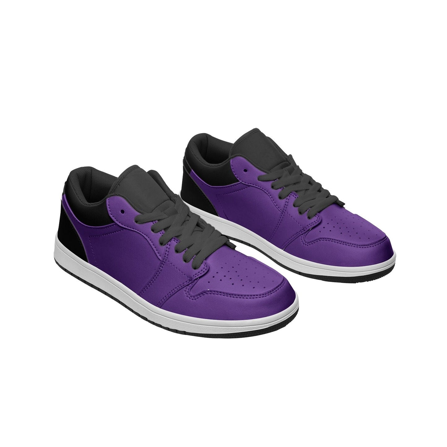 Unisex Low Top Leather Purple Sneakers
