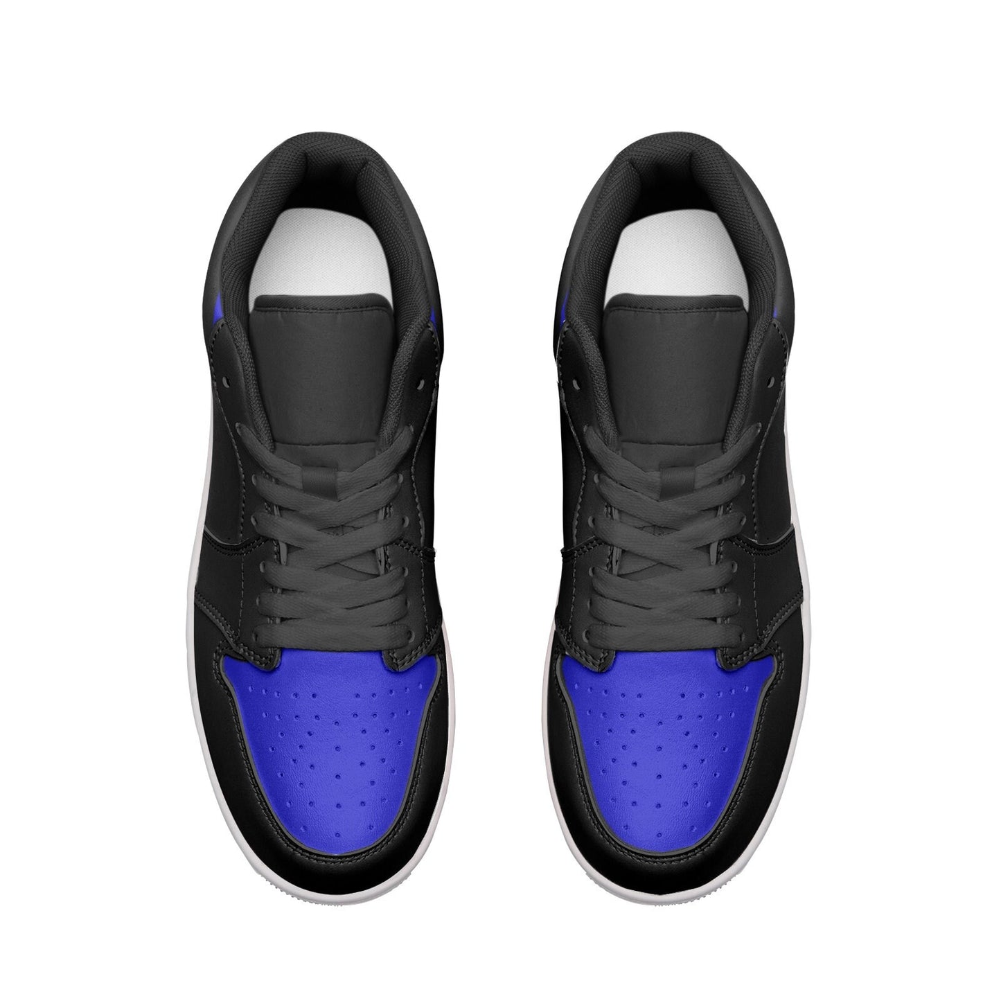 Black and Blue Sneakers Unisex Low Top Leather Sneakers