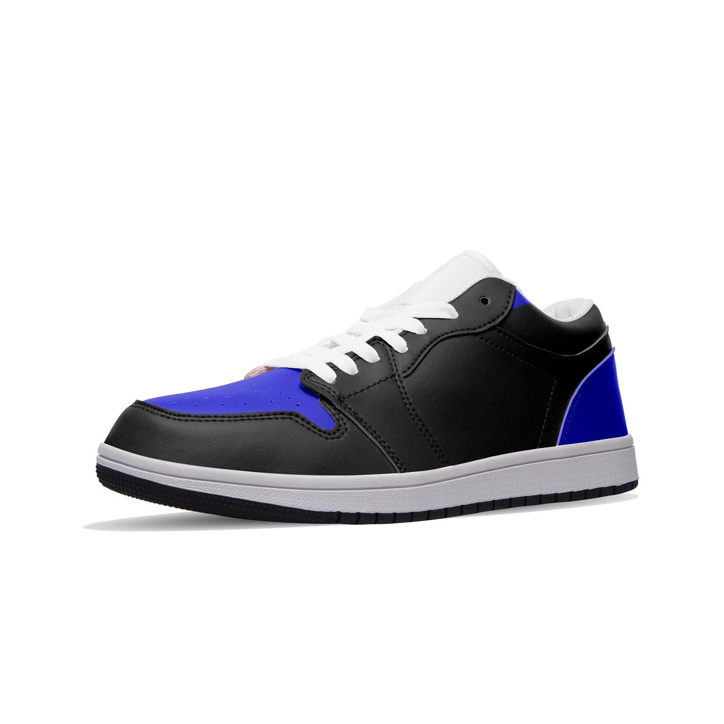 Black and Blue Sneakers Unisex Low Top Leather Sneakers