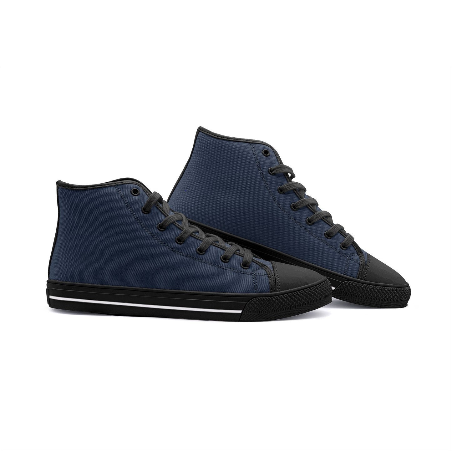 Navy Blue Sneakers Unisex High Top Canvas Shoes