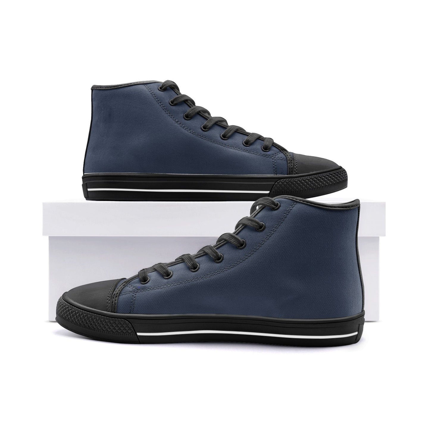Navy Blue Sneakers Unisex High Top Canvas Shoes