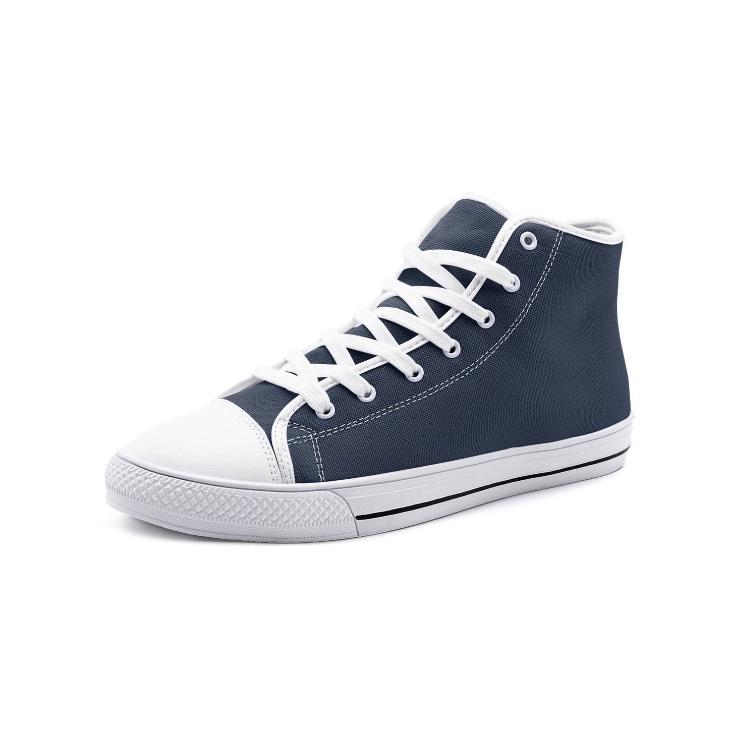 Navy Blue Sneakers Unisex High Top Canvas Shoes