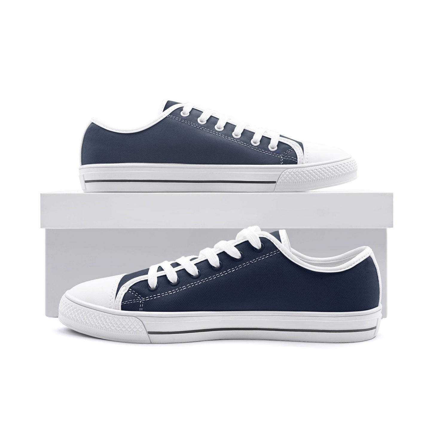 Navy Blue Sneakers Unisex Low Top Canvas Shoes
