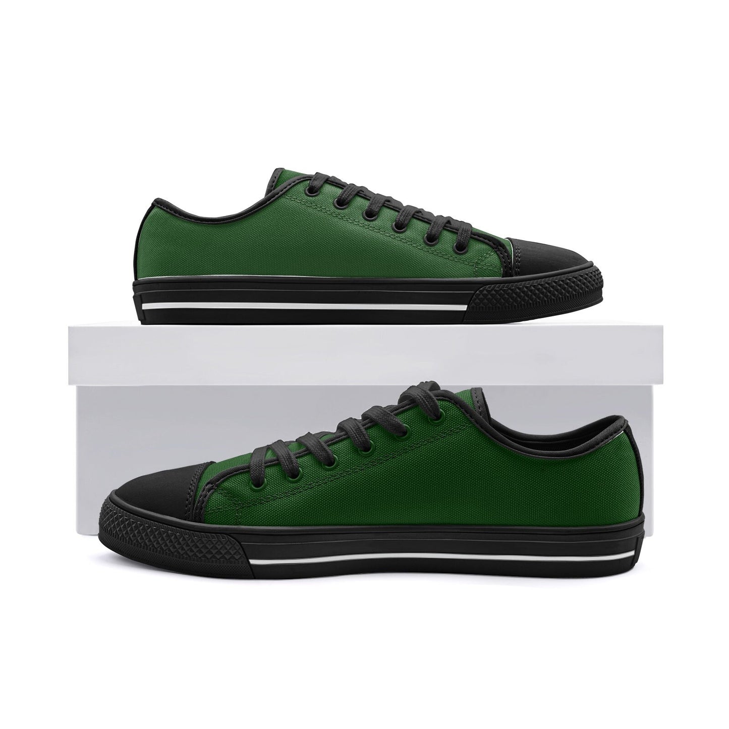 Green Sneakers Unisex Low Top Canvas Shoes