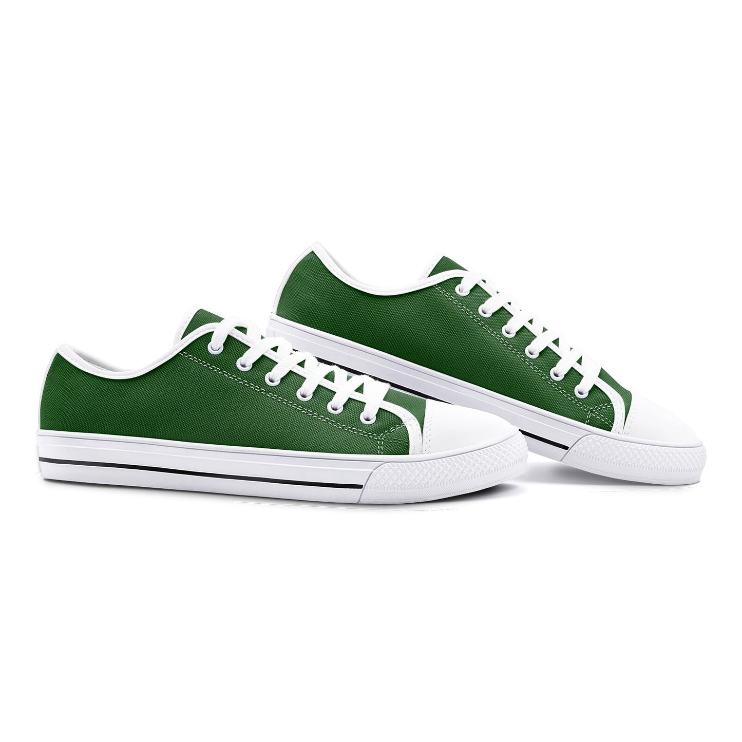 Green Sneakers Unisex Low Top Canvas Shoes