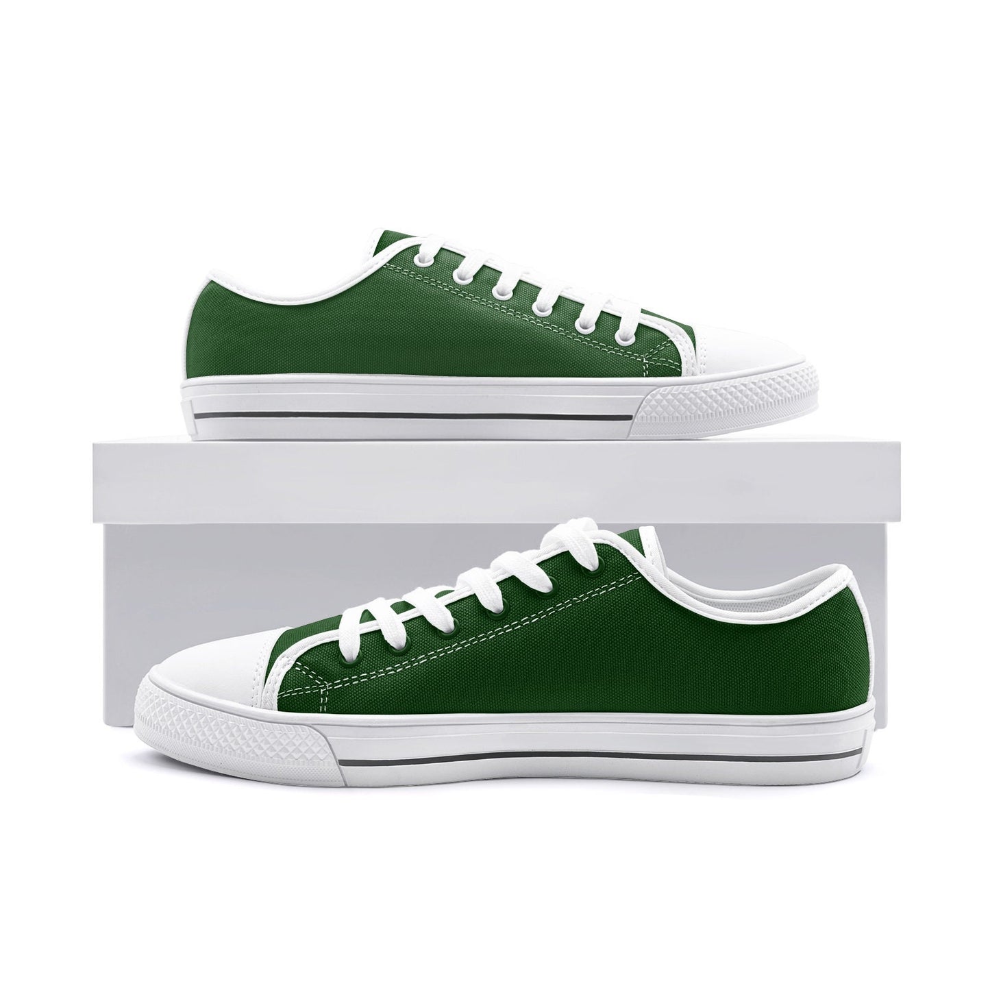 Green Sneakers Unisex Low Top Canvas Shoes