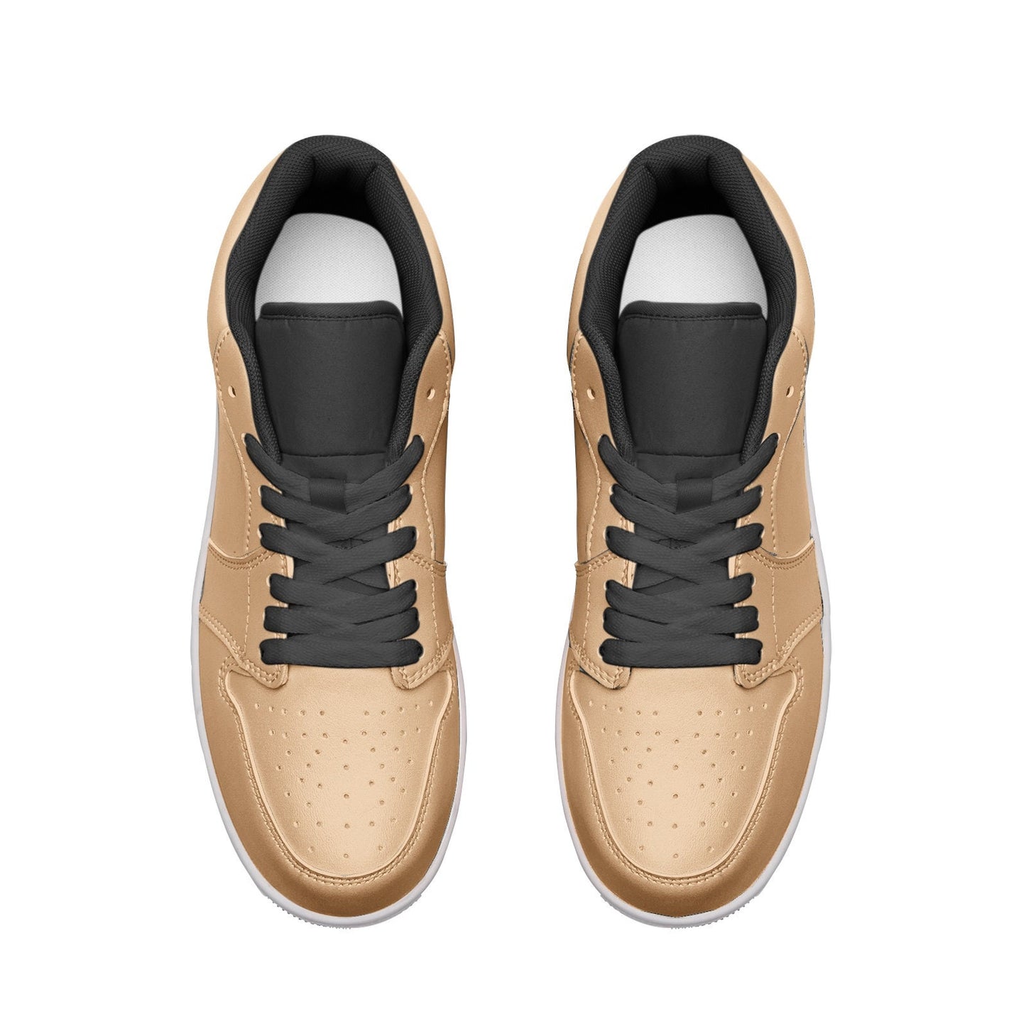 Unisex Low Top Leather Light Brown and Tan Sneakers