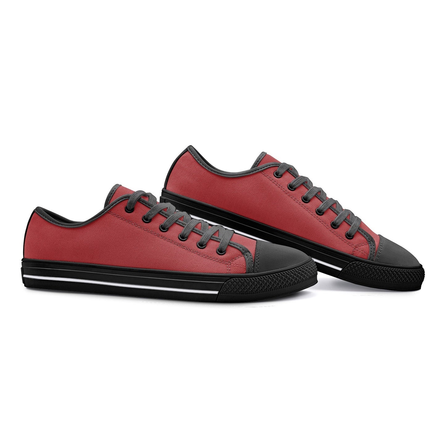 Red Sneakers Unisex Low Top Red Canvas Shoes