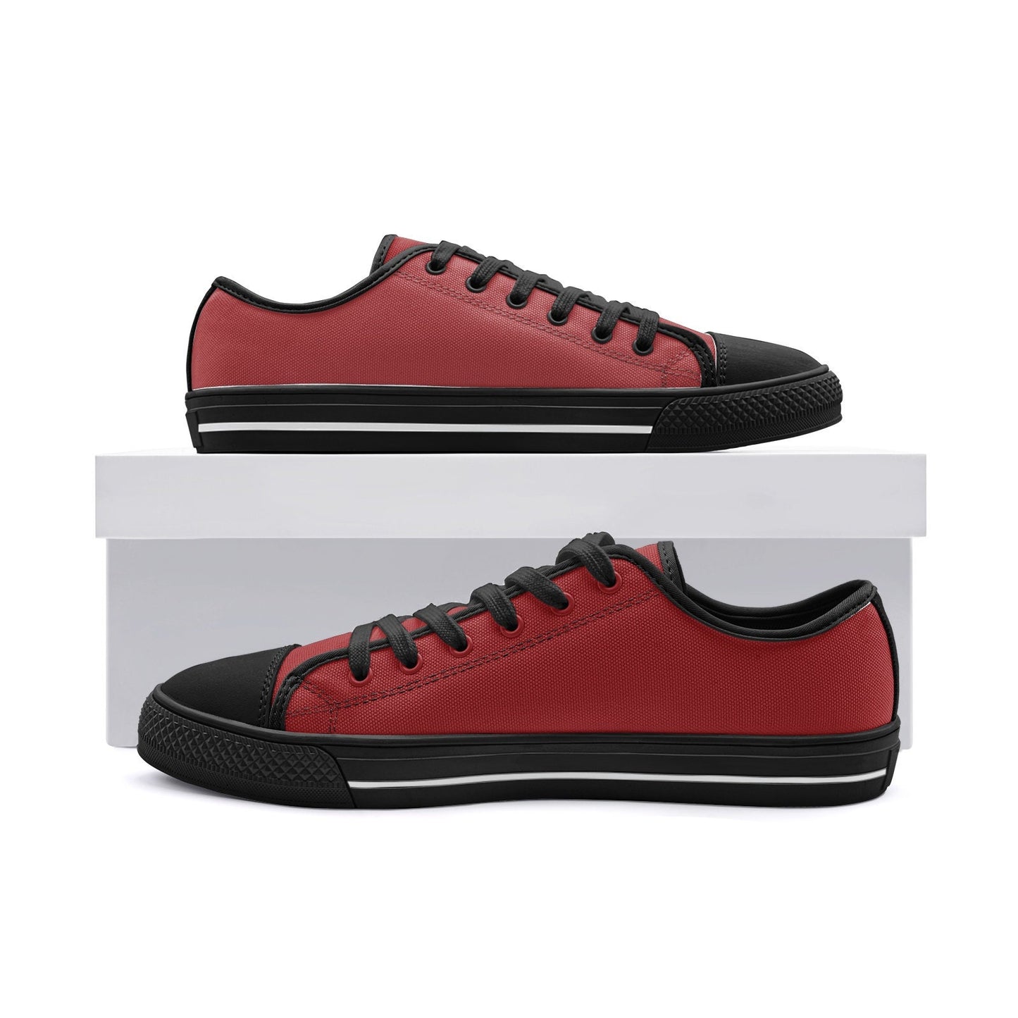 Red Sneakers Unisex Low Top Red Canvas Shoes