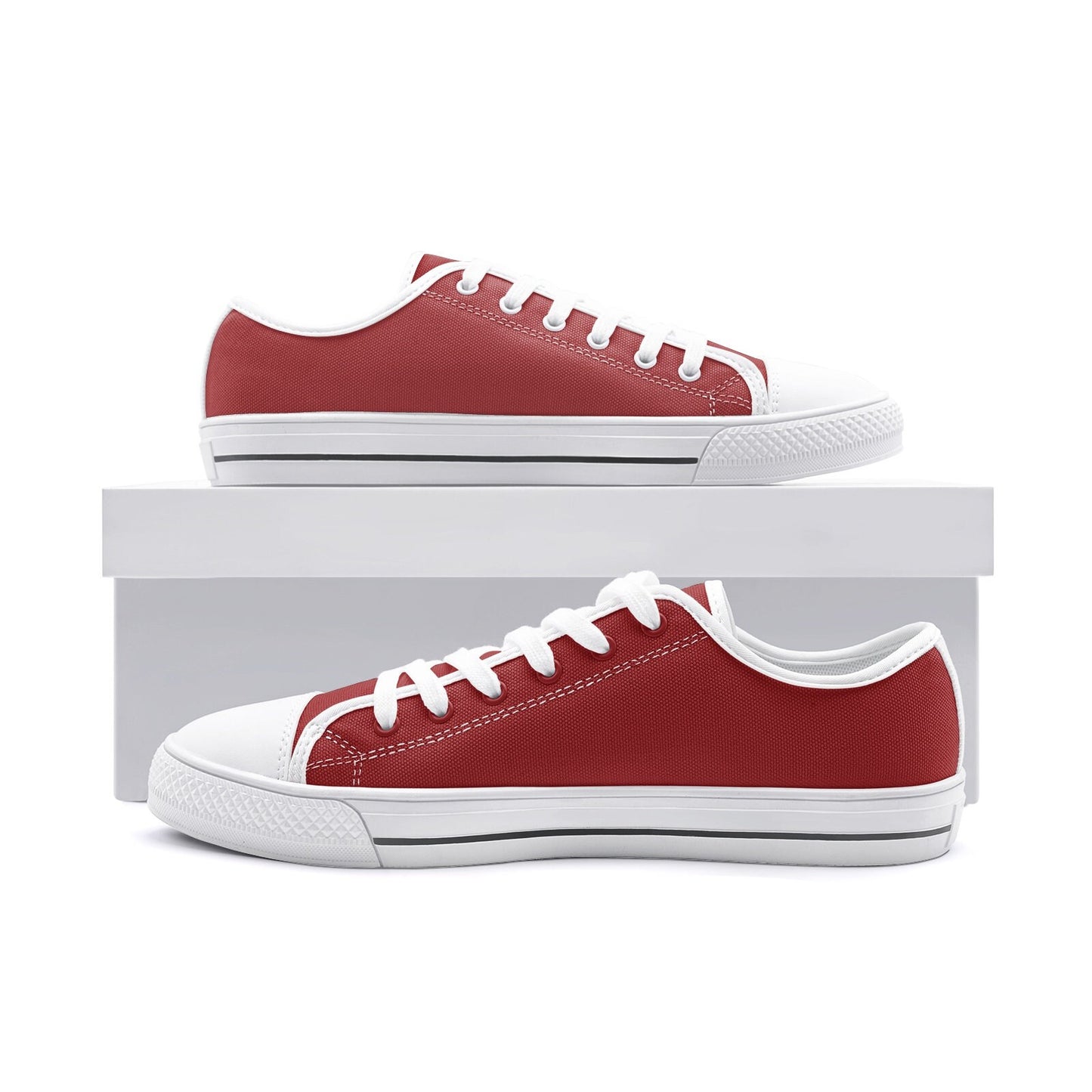 Red Sneakers Unisex Low Top Red Canvas Shoes