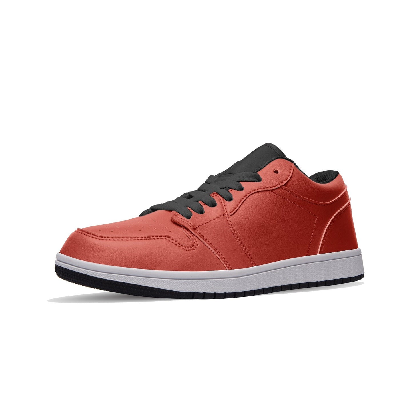 Unisex Low Top Leather Orange Sneakers