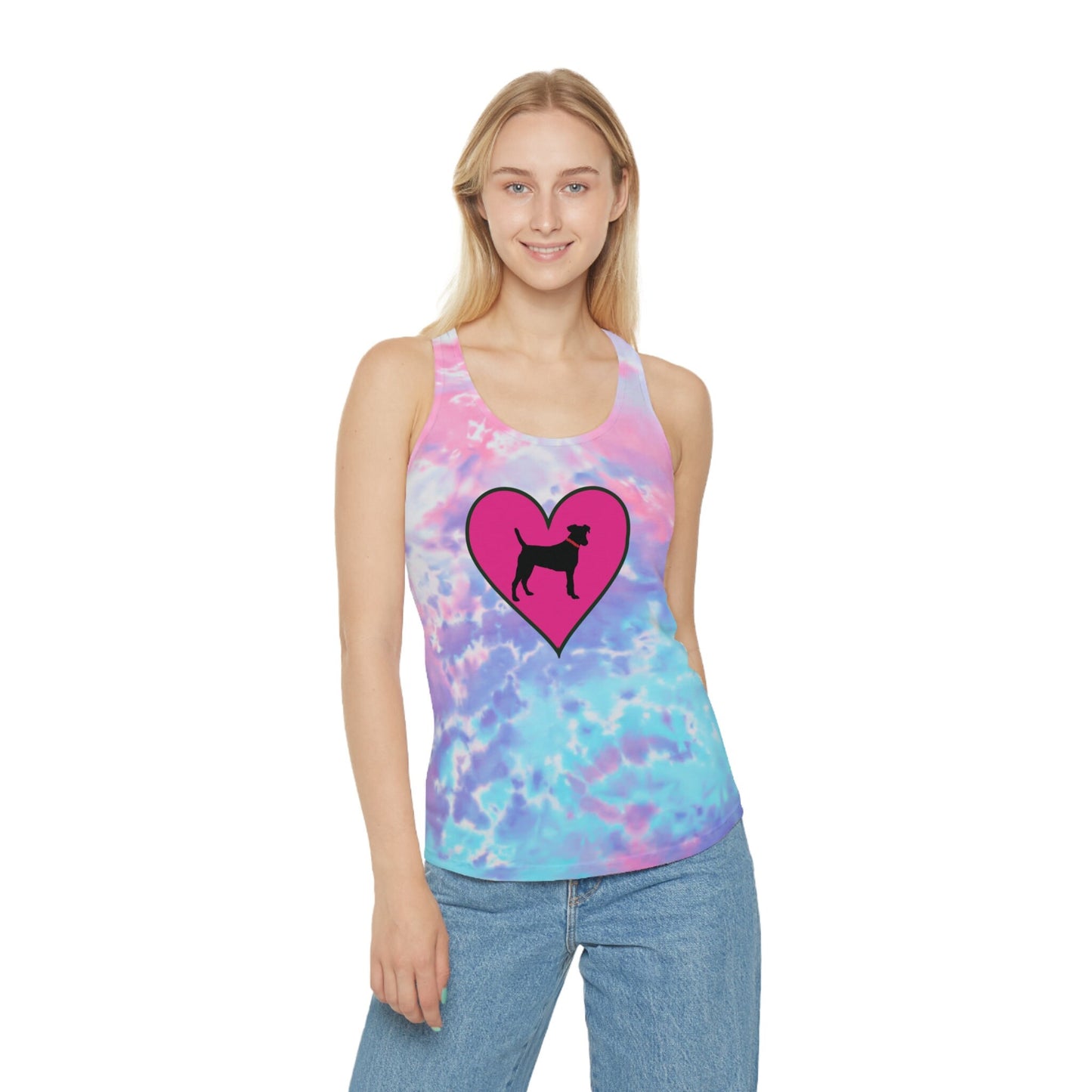 Black Dog Tie Dye Racerback Tank Top