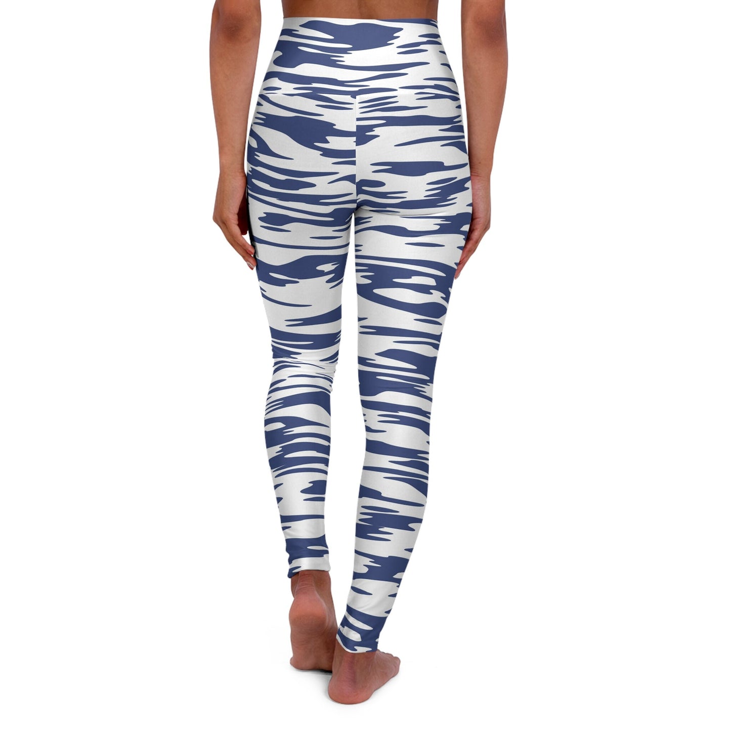 High Waisted Blue Yoga Leggings Skinny Fit Size Up
