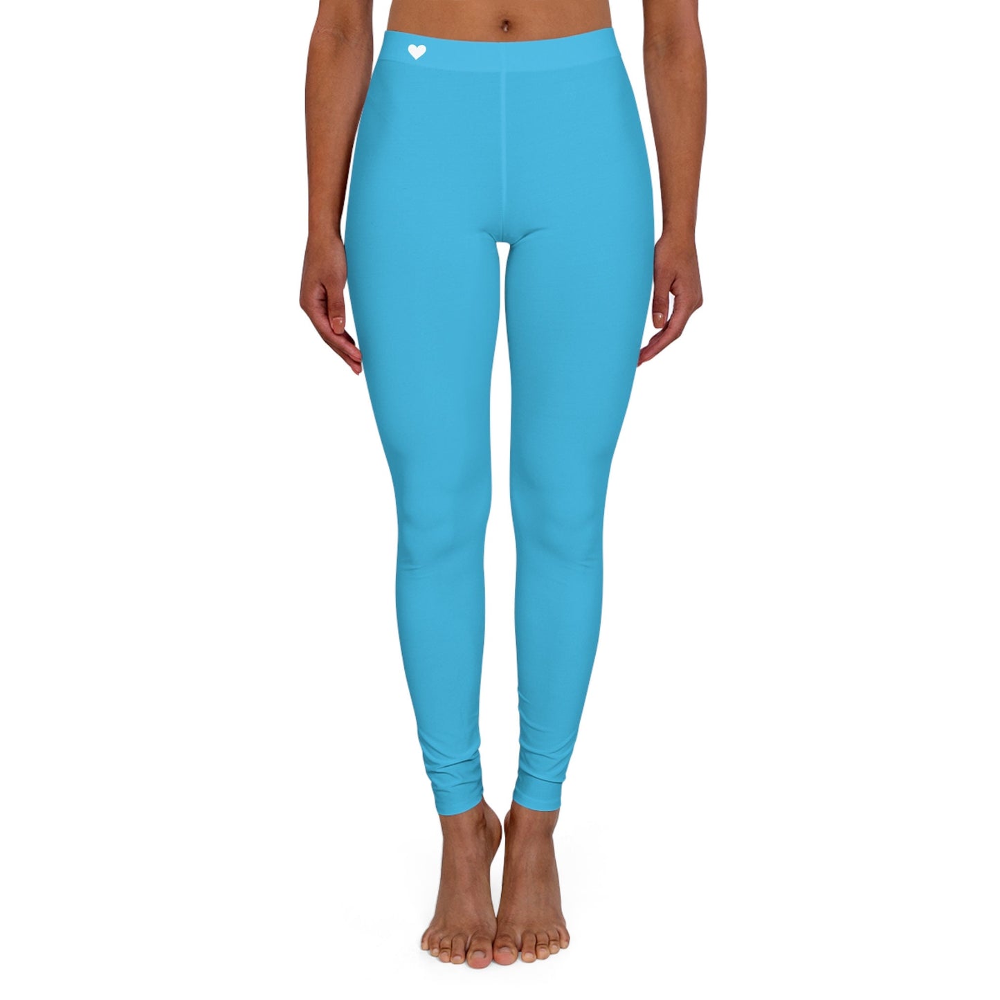 Women's Blue Spandex Leggings Skinny Fit