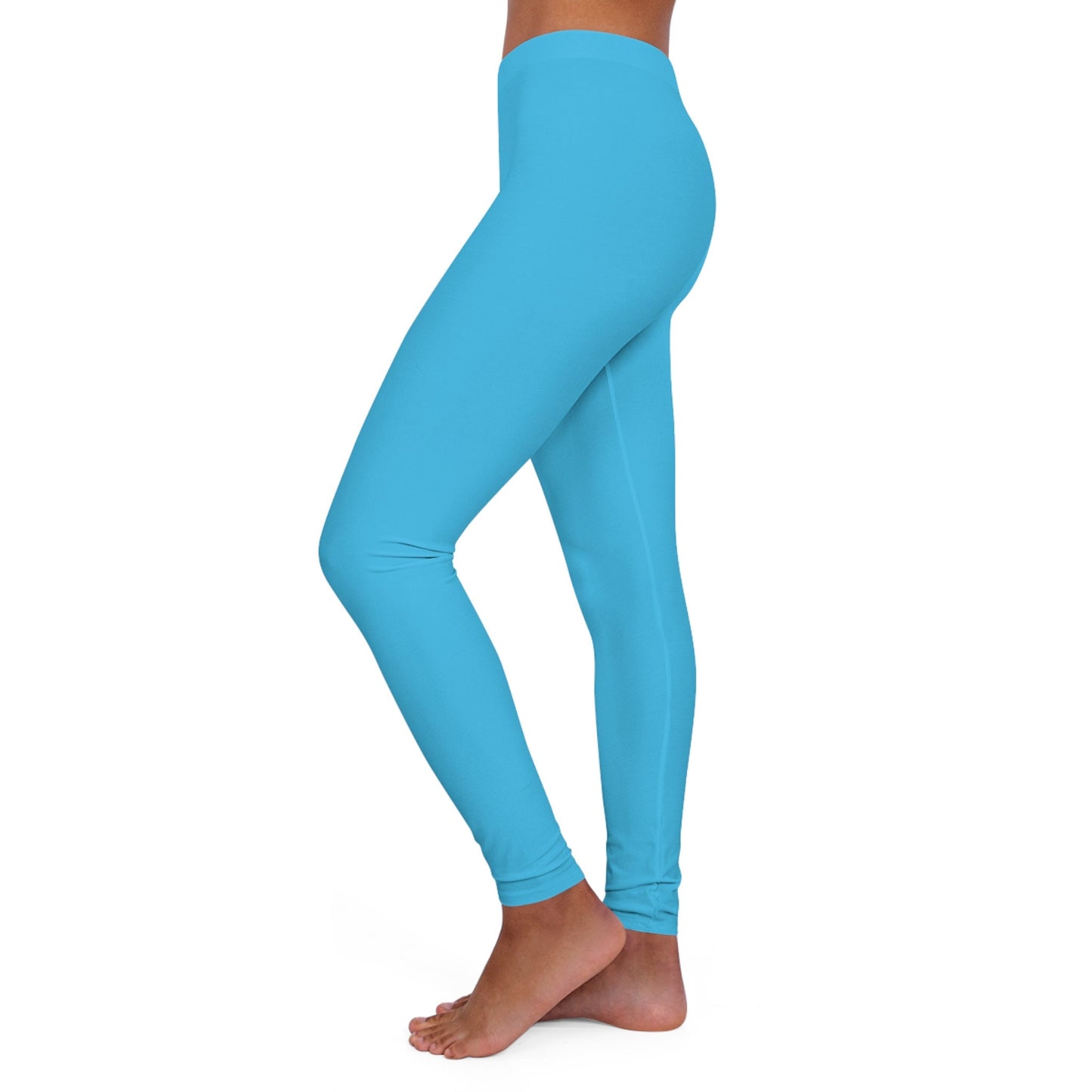 Women's Blue Spandex Leggings Skinny Fit
