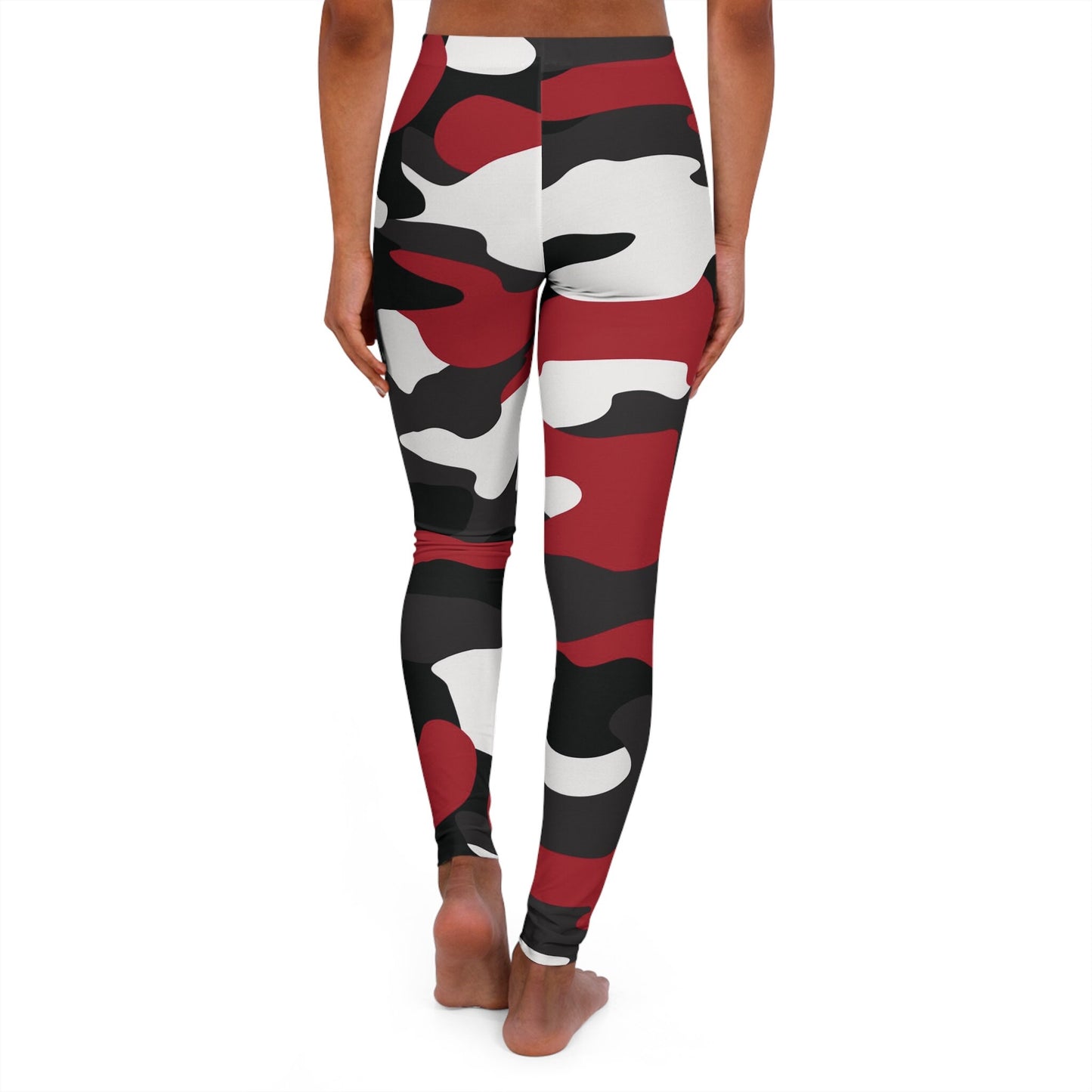 Women's Red Camo Spandex Leggings Skinny Fit
